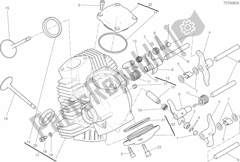 Toutes les pièces pour le Tête Horizontale du Ducati Scrambler Desert Sled Thailand 803 2020
